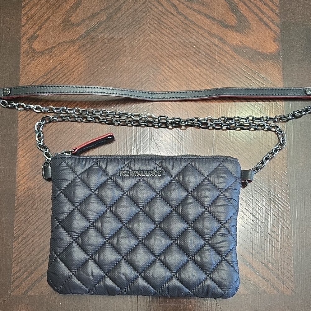 MZ Wallace Black Quilted Crossbody Bag